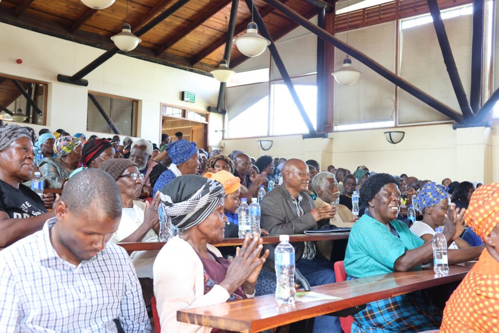 Elderly attendees seated during the educational session on the health benefits of traditional African vegetables. Photo by TAVI