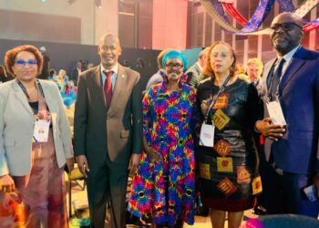 SADC Executive Secretary H.E Elias M. Magosi with global health leaders at the Global Fund 8th Replenishment Summit in South Africa.