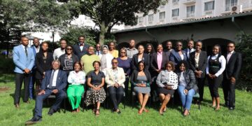 Group photo of informal cross-border traders, youth and women representatives, and officials from COMESA, EAC, and SADC during the Tripartite Simplified Trade Regime consultative meeting in Johannesburg. Photo by SADC.
