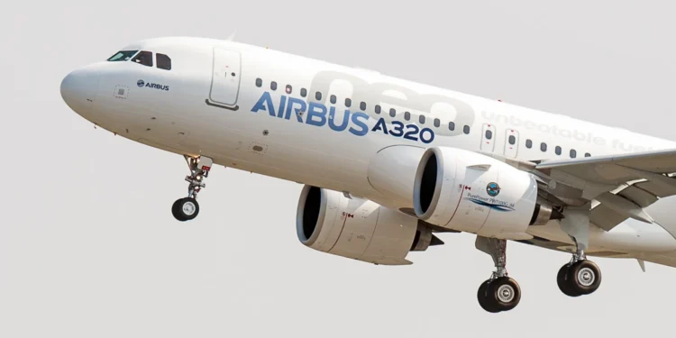 An Airbus A320neo takes off for its first test flight at Toulouse-Blagnac Airport, southwestern France, in 2014 [File: Frederic Lancelot/AP]