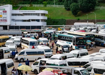 Buses lined up at Mbabane taxi rank Photo credit: World Through My Camera