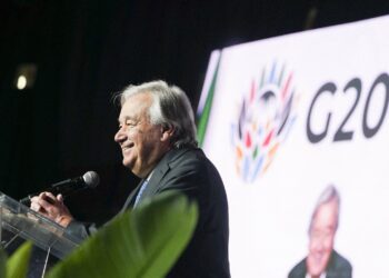 UN Secretary-General António Guterres addressing the media in Johannesburg ahead of the G20 Leaders' Summit. Photo by X/@UNinSouthAfrica