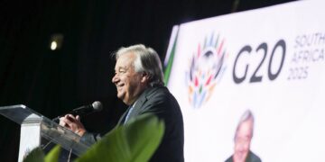 UN Secretary-General António Guterres addressing the media in Johannesburg ahead of the G20 Leaders' Summit. Photo by X/@UNinSouthAfrica