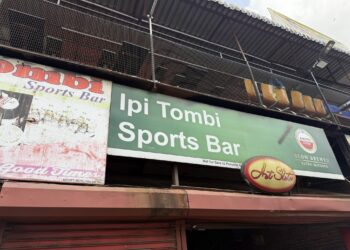 Ipi Ntombi sports bar signage on the Pretoria CBD building