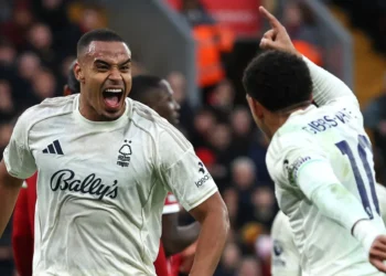 Murillo races toward the corner flag in celebration