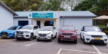 Five vehicles seized by Rwanda at border posts and handed over to South Africa following INTERPOL alerts. Courtesy photo