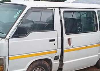 This was the position the Kombi was found in after an accident. (Pic: Eswatini TV)