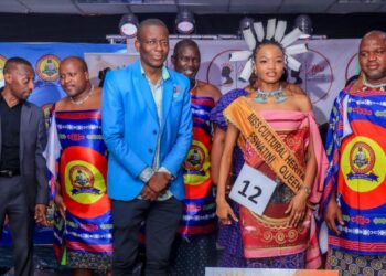 Miss Cultural Heritage Eswatini Yoliswa Manana shares a moment with the Minister of Sports, Culture and Youth Affairs, Bongani Nzima, after her crowning at The George Hotel in Manzini. Photo: Eswatini National Council of Arts and Culture