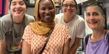 Zandile Mabaso with the team at Gelateria De’ Coltelli in Pisa, Italy, during her 10-day mentorship programme. Photo credit: EU in Eswatini