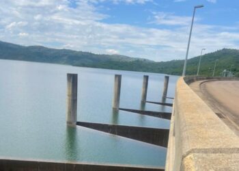 Rising water levels at one of Eswatini’s major dams following recent heavy rains, as authorities monitor spillages and river flows across the country. Photo by NDMA