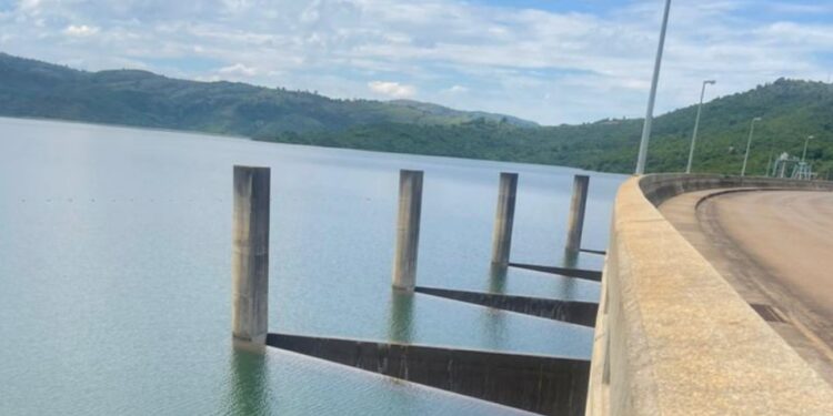 Rising water levels at one of Eswatini’s major dams following recent heavy rains, as authorities monitor spillages and river flows across the country. Photo by NDMA