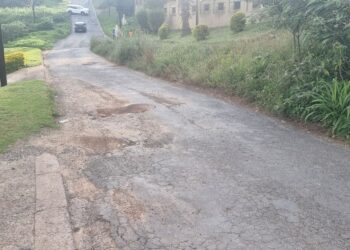 A section of Lukhozi Street in Thembelihle showing deep potholes that have reappeared just months after repairs. Photo: Adekunle Owolabi
