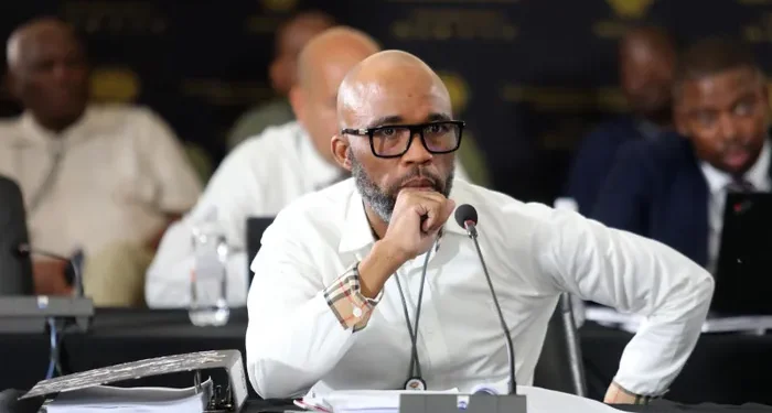 Controvensial Businessman Vusumuzi "Cat" Matlala has alleged that he gave former minister of Police Bheki Cele R500 000. He made this revelation during his appearance infront of the Adhoc Committee. Pic: ENW
