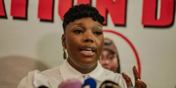 Operation Dudula leader Zandile Dabula briefs the media on 06 November 2025, following a court ruling that prevents it from blocking foreign nationals from accessing public healthcare facilities. Picture: Sphamandla Dlamini/EWN