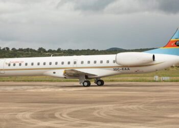 Eswatini Air aircraft on the runway