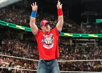 John Cena makes his way to the ring during "Money in the Bank" at Scotiabank Arena on July 6. (Photo by WWE/Getty Images) WWE/Getty Images