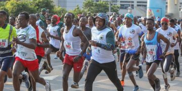 Runners tackle the challenging Mbabane Marathon course during last year’s edition