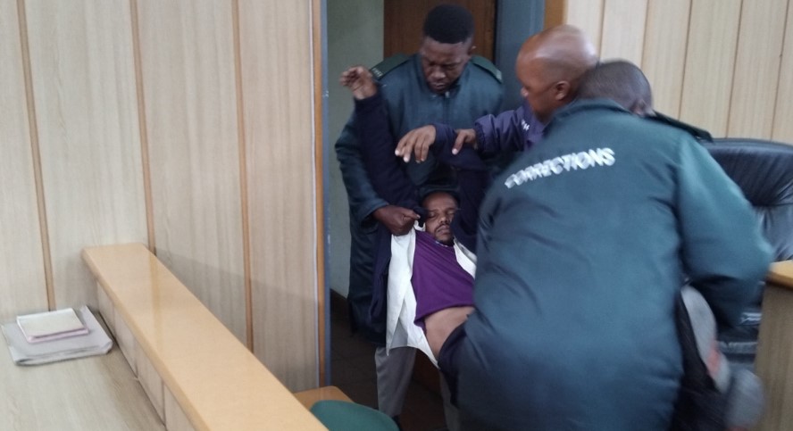 The moment Pastor Bongi Phiri was taken from the Mbabane High Court following his conviction and immediate collapse. Photo by Sithembiso Sihlongonyane