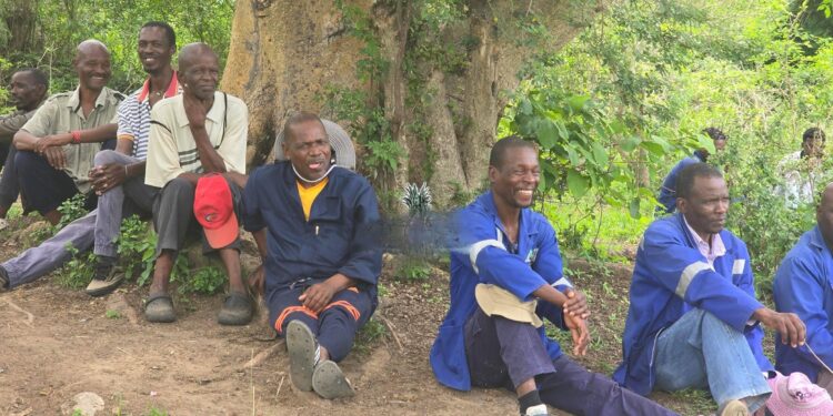 Community members during a meeting.