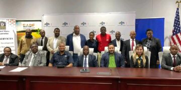 Participants at the mechanisation signing ceremony. Photo by the Ministry of Agriculture