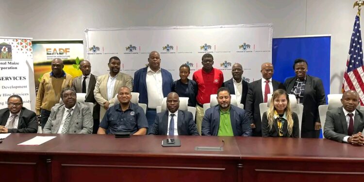 Participants at the mechanisation signing ceremony. Photo by the Ministry of Agriculture