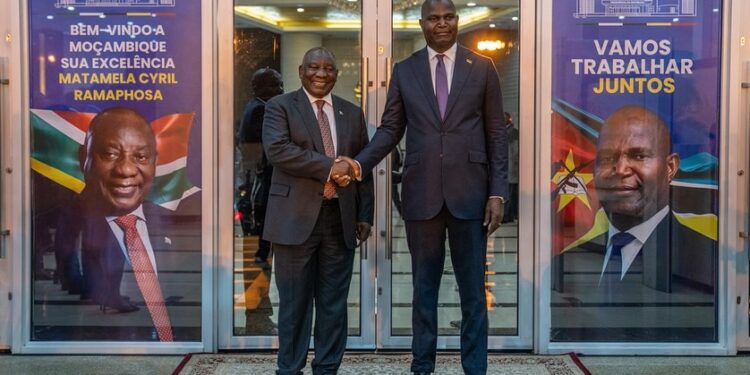 President Cyril Ramaphosa and President Daniel Chapo share a moment ahead of the Bi-National Commission talks in Maputo.