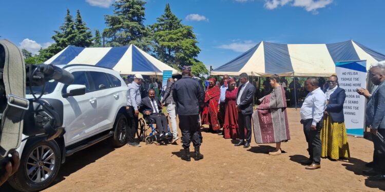 UK High Commissioner H.E. Martine Sobey engaging with Lesotho government officials during International Day of Persons with Disabilities at Pitso House. Photo by UK in Lesotho