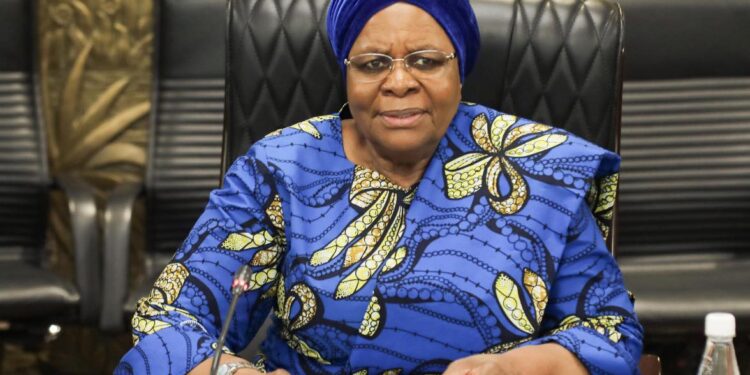 President Dr. Netumbo Nandi–Ndaitwah addresses citizens during Namibia Women’s Day and International Human Rights Day commemorations, Windhoek, 10 December 2025. Photo credit: Namibian Presidency