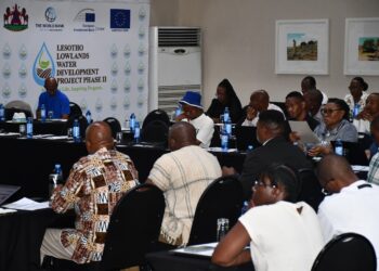 Delegates attend the Water Sector Coordination Forum hosted by the Ministry of Natural Resources in Maseru as stakeholders from across Lesotho’s water sector engage on coordination and service delivery. Photo EU in Lesotho.