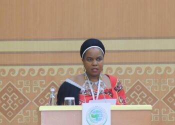 Princess Lindiwe addressing delegates at the International Conference on the Role of Women in Modern Society in Awaza, Turkmenistan.