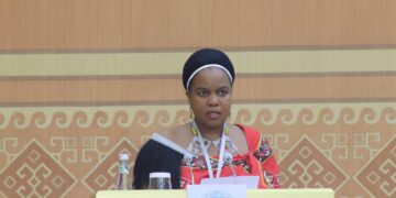 Princess Lindiwe addressing delegates at the International Conference on the Role of Women in Modern Society in Awaza, Turkmenistan.