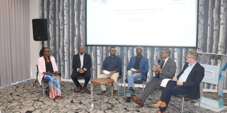 Mr Sibani Mngomezulu, Chief Executive Officer of the Eswatini Investment Promotion Authority, engages with stakeholders during a validation session on Eswatini’s investment regime and the AfCFTA Protocol on Investment. Photo by EIPA.