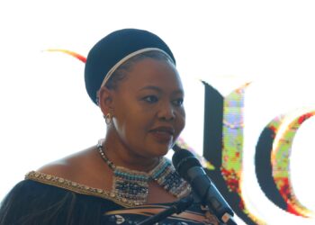 Senator Pholile Dlamini Shakantu addresses Independent News Eswatini on the BakaNgwane series. Photo by Eswatini TV