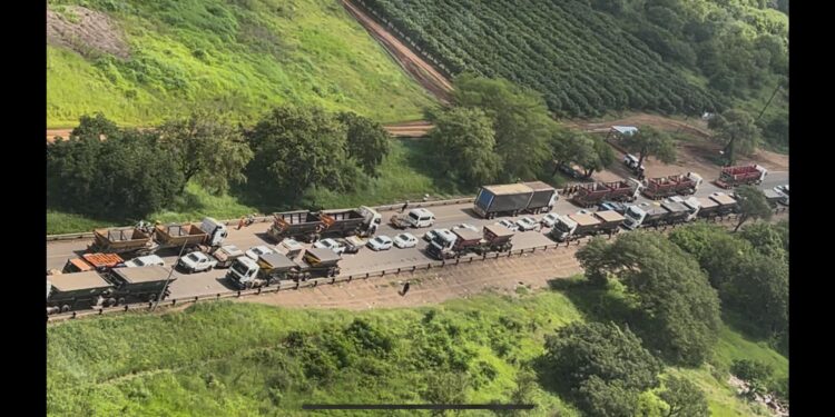 Thousands of travellers using the Lebombo Border Post to and from Mozambique. Photo by BMA
