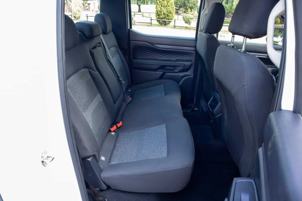 Base spec Ford Ranger 4x4 manual driven Rear head and legroom leave little to be desired. Image: Rynhardt Steenkamp