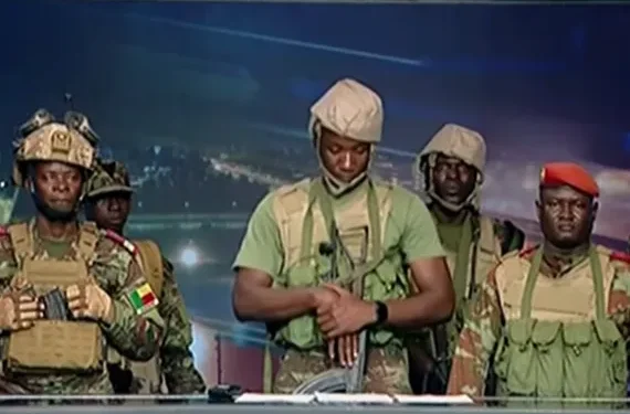 The group of soldiers calling itself the Military Committee for Refoundation has announced the removal of President Patrice Talon [Screengrab/Al Jazeera]
