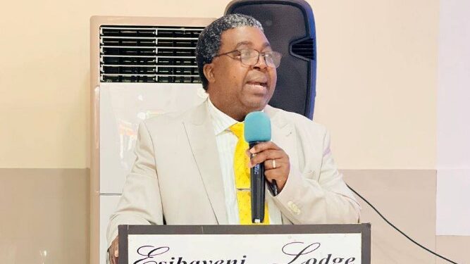 Principal Secretary in the Ministry of Agriculture, Mr Sydney Boy Simelane, addressing delegates during the Pre Validation Workshop for Eswatini’s draft Irrigation Master Plan.