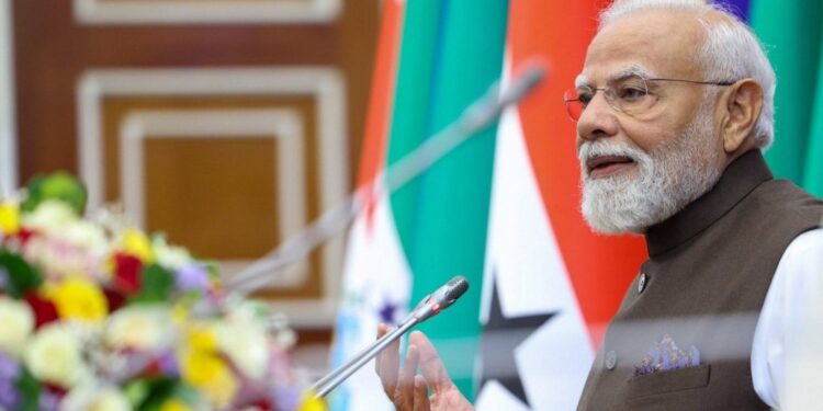 Indian Prime Minister Narendra Modi addresses a joint session of the Ethiopian Parliament in Addis Ababa during his official visit to Ethiopia. Photo credit: X/@narendramodi