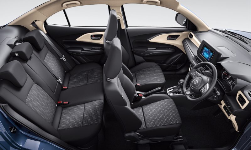 Interior of the updated Suzuki DZire. Photo credit: Suzuki SA