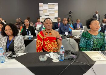 Prince Lonkhokhela, His Majesty King Mswati III's representative, flanked by Hhohho RA Princess Tsandzile and Minister of Foreign Affairs, Pholile Dlamini-Shakantu. Photos by Samkelisiwe Mavimbela