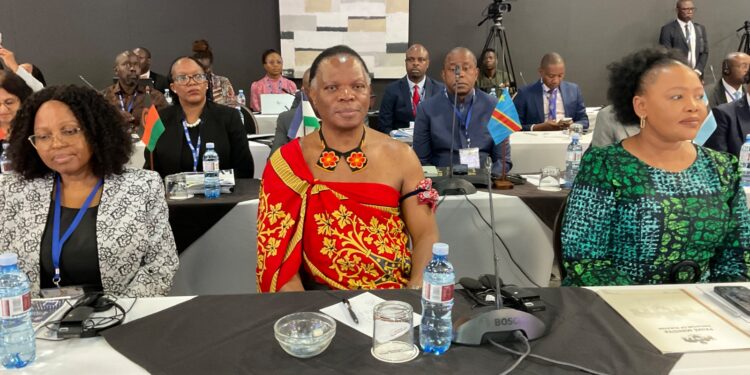 Prince Lonkhokhela, His Majesty King Mswati III's representative, flanked by Hhohho RA Princess Tsandzile and Minister of Foreign Affairs, Pholile Dlamini-Shakantu. Photos by Samkelisiwe Mavimbela