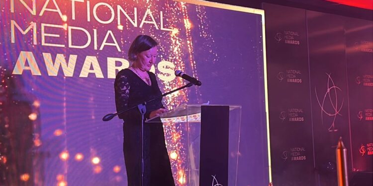 Ms Eva Maria Engdahl, Head of Cooperation at the European Union Delegation to the Kingdom of Eswatini, delivering remarks during the National Media Awards 2025 held at Royal Villas in Ezulwini on December 22.