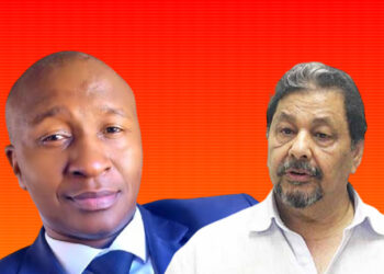 Funduzi Forensic Services director Zakhele Dlamini and AvaPharm director Kareem Ashraf pictured in a photo collage used as a banner illustration. Graphic by Adekunle Owolabi.