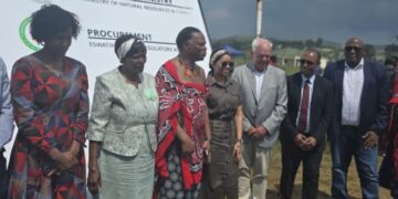 Hon. Minister HRH Prince Lonkhokhela with key stakeholders at the launch of the Anthem Tsamela Solar Project