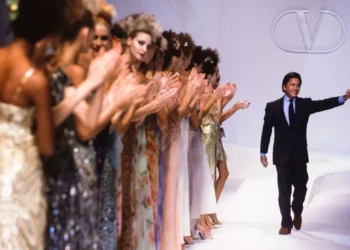 Italian fashion designer Valentino Garavani appears on the runway at a 1997 fashion show in Paris. PAT/ARNAL/Gamma-Rapho/Getty Images