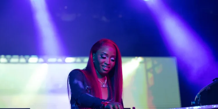 Uncle Waffles lights up the stage during her performance at the Coachella music festival in California on April 21, 2023. Emma McIntyre/Getty Images for Coachella