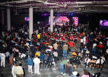 Worshippers and performers share a powerful moment during a past edition of the Mother of All Gospel Shows at the Mavuso Trade Centre.
