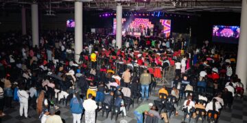 Worshippers and performers share a powerful moment during a past edition of the Mother of All Gospel Shows at the Mavuso Trade Centre.