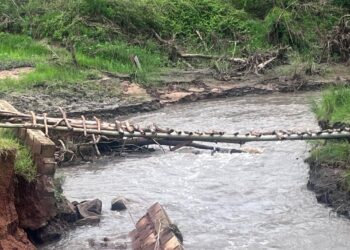 Damaged roads and bridges in Mayiwane following heavy rains. Photo courtesy of Hon. Khunga Nkhosi.