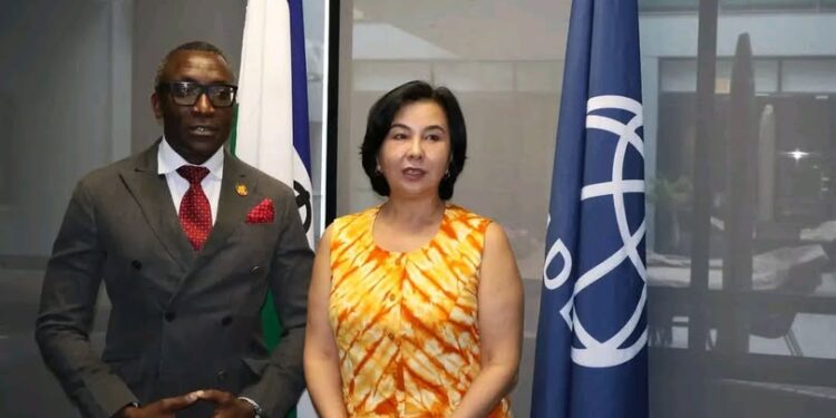 UNFPA Representative to Lesotho John Kennedy Mosoti meets with World Bank Country Director Dinara Djoldosheva in Maseru to discuss strengthening collaboration on health, protection and data initiatives. Photo by UNFPA Lesotho